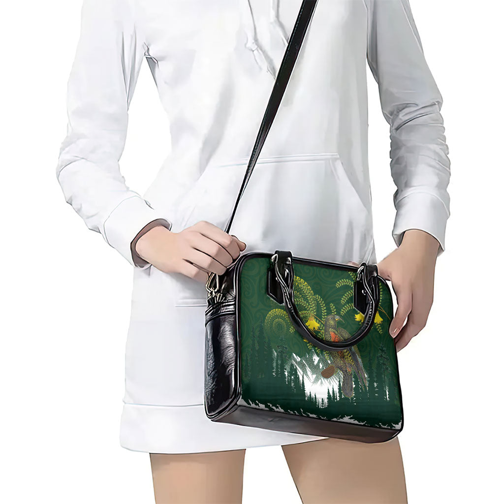 Kea Bird Kowhai New Zealand Shoulder Handbag Mountain Landscape Maori Art
