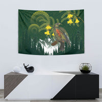 Kea Bird Kowhai New Zealand Tapestry Mountain Landscape Maori Art LT22 - Polynesian Pride