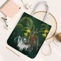 Kea Bird Kowhai New Zealand Tote Bag Mountain Landscape Maori Art LT22 White Strap One Size Green - Polynesian Pride