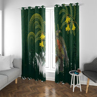 Kea Bird Kowhai New Zealand Window Curtain Mountain Landscape Maori Art