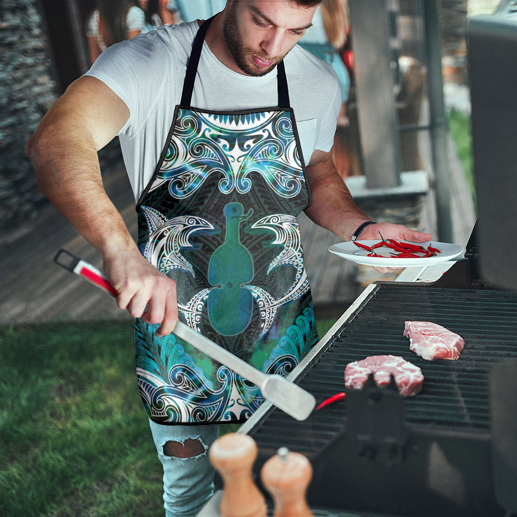 New Zealand Kotiate Weapon Apron Aotearoa Mango Paua Shell Maori Pattern
