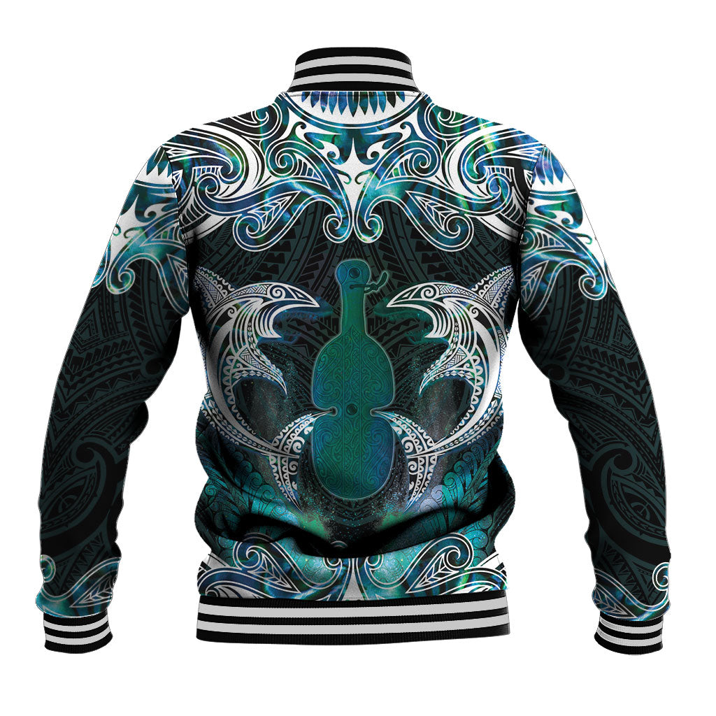New Zealand Kotiate Weapon Baseball Jacket Aotearoa Mango Paua Shell Maori Pattern