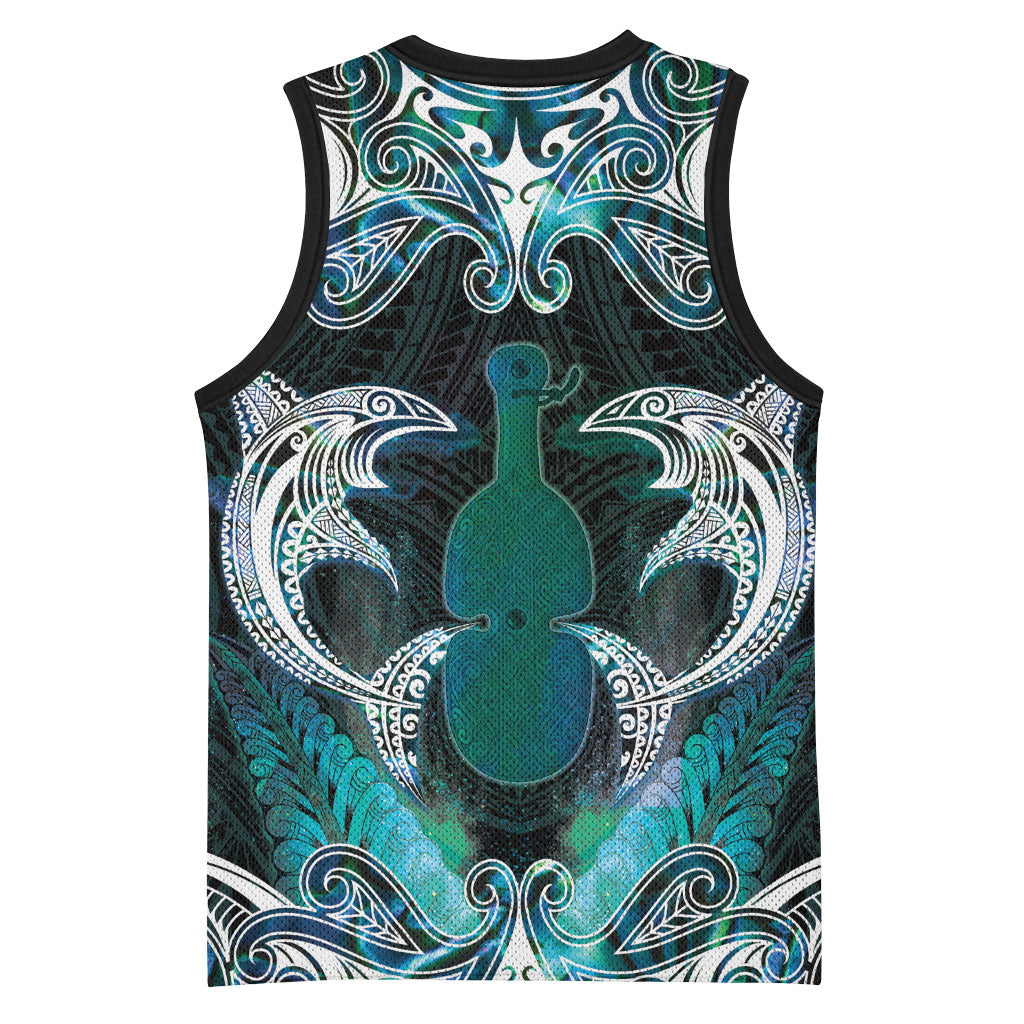 New Zealand Kotiate Weapon Basketball Jersey Aotearoa Mango Paua Shell Maori Pattern