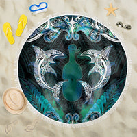 New Zealand Kotiate Weapon Beach Blanket Aotearoa Mango Paua Shell Maori Pattern