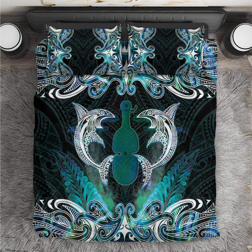 New Zealand Kotiate Weapon Bedding Set Aotearoa Mango Paua Shell Maori Pattern