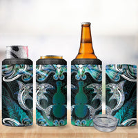 New Zealand Kotiate Weapon 4 in 1 Can Cooler Tumbler Aotearoa Mango Paua Shell Maori Pattern