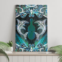New Zealand Kotiate Weapon Canvas Wall Art Aotearoa Mango Paua Shell Maori Pattern