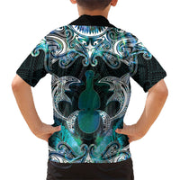 New Zealand Kotiate Weapon Family Matching Mermaid Dress and Hawaiian Shirt Aotearoa Mango Paua Shell Maori Pattern