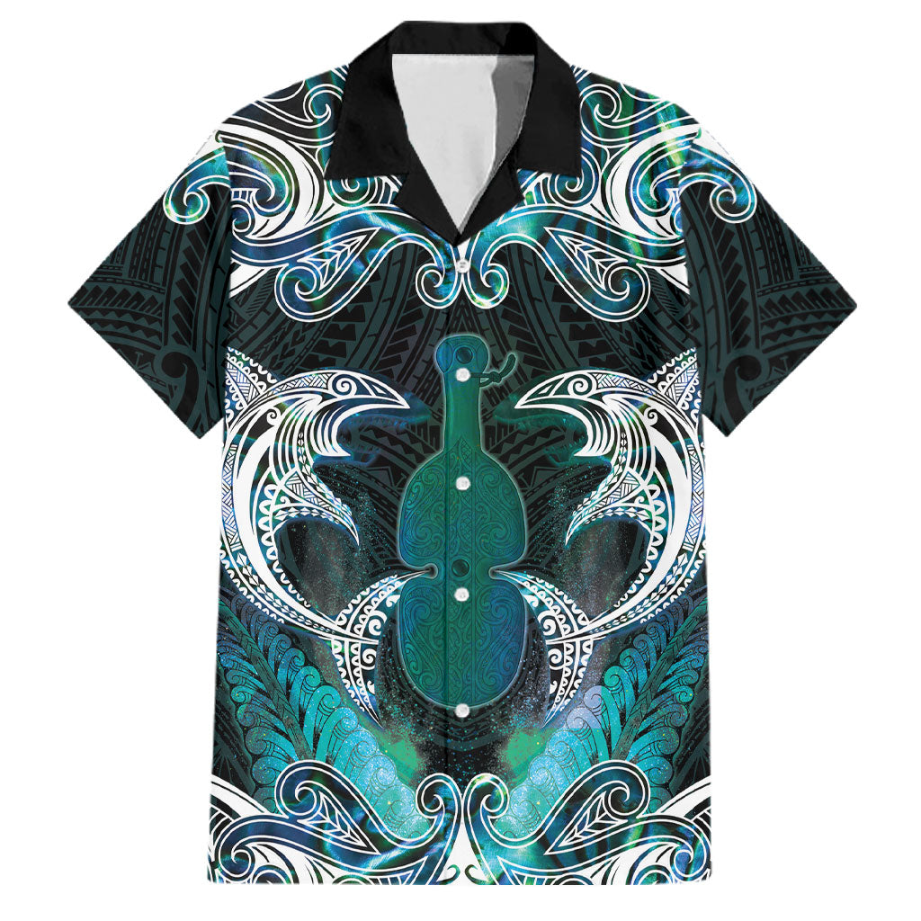 New Zealand Kotiate Weapon Family Matching Off Shoulder Maxi Dress and Hawaiian Shirt Aotearoa Mango Paua Shell Maori Pattern