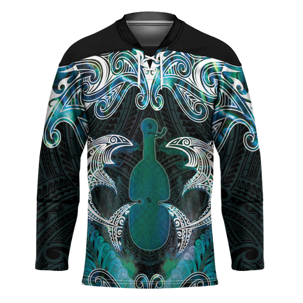 New Zealand Kotiate Weapon Hockey Jersey Aotearoa Mango Paua Shell Maori Pattern