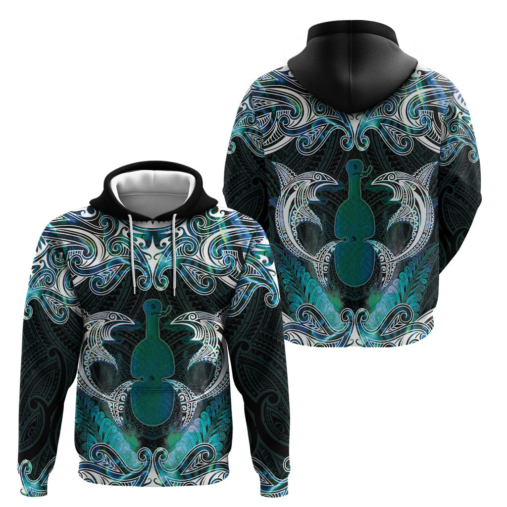 New Zealand Kotiate Weapon Hoodie Aotearoa Mango Paua Shell Maori Pattern