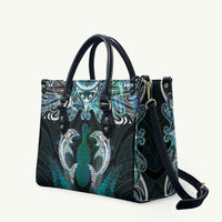 New Zealand Kotiate Weapon Leather Bag Aotearoa Mango Paua Shell Maori Pattern