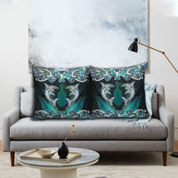 New Zealand Kotiate Weapon Pillow Cover Aotearoa Mango Paua Shell Maori Pattern