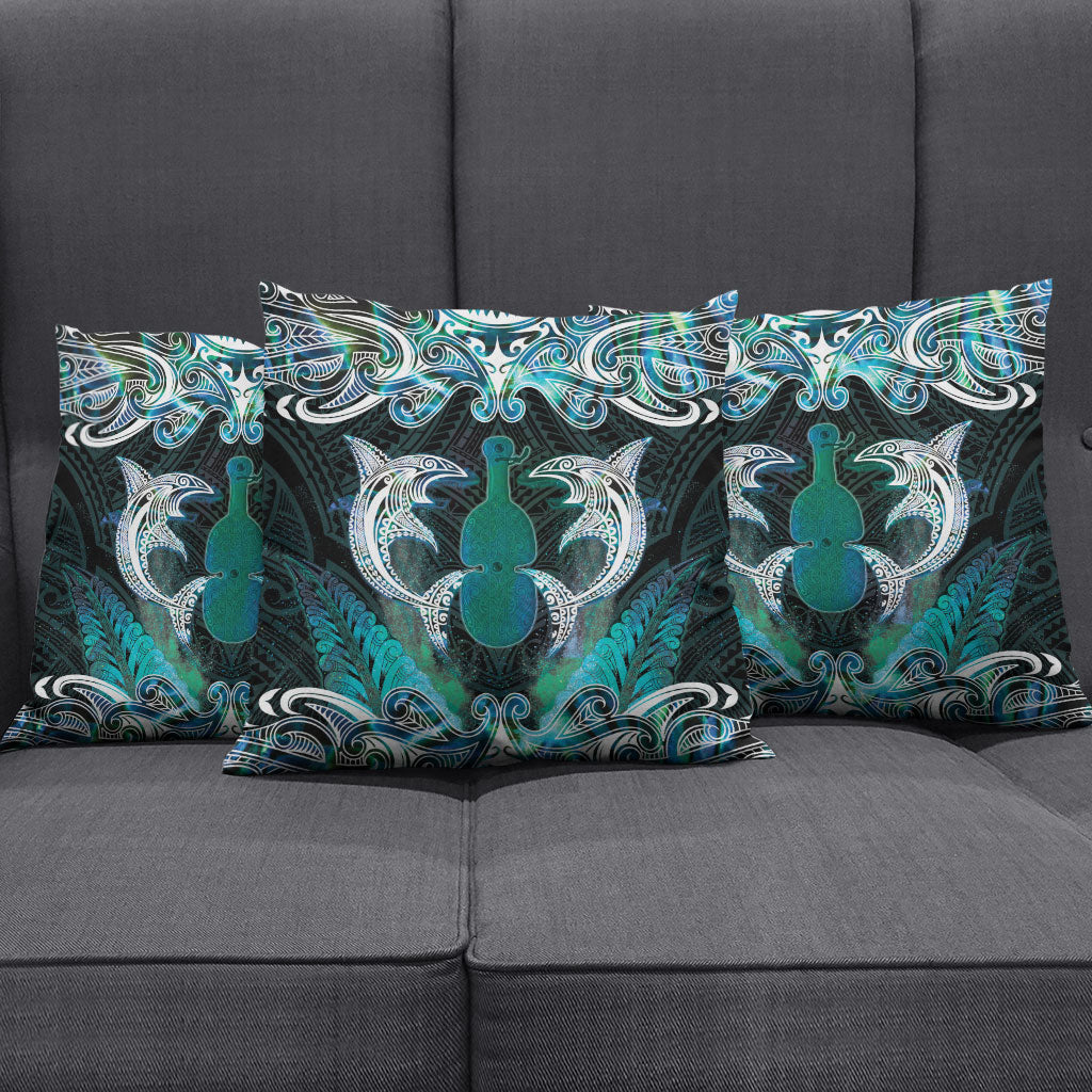 New Zealand Kotiate Weapon Pillow Cover Aotearoa Mango Paua Shell Maori Pattern