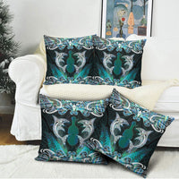 New Zealand Kotiate Weapon Pillow Cover Aotearoa Mango Paua Shell Maori Pattern