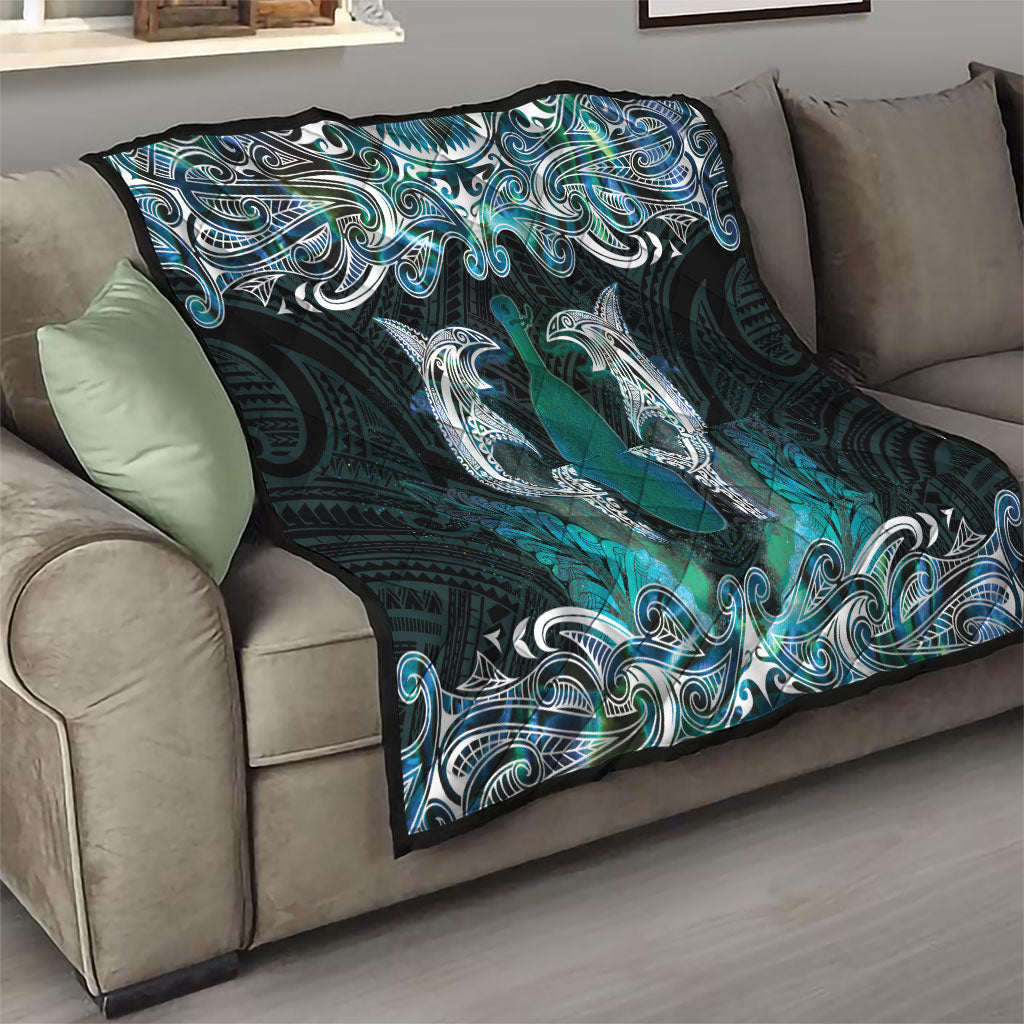 New Zealand Kotiate Weapon Quilt Aotearoa Mango Paua Shell Maori Pattern