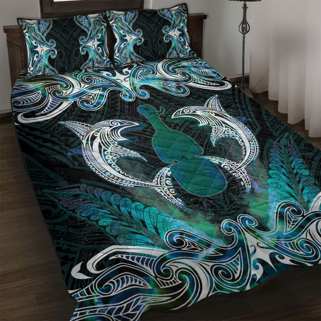 New Zealand Kotiate Weapon Quilt Bed Set Aotearoa Mango Paua Shell Maori Pattern