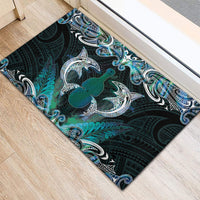 New Zealand Kotiate Weapon Rubber Doormat Aotearoa Mango Paua Shell Maori Pattern