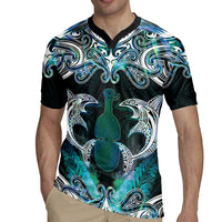 New Zealand Kotiate Weapon Rugby Jersey Aotearoa Mango Paua Shell Maori Pattern