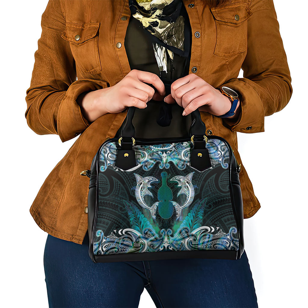 New Zealand Kotiate Weapon Shoulder Handbag Aotearoa Mango Paua Shell Maori Pattern