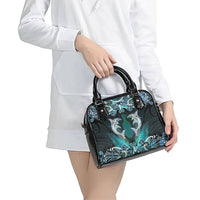 New Zealand Kotiate Weapon Shoulder Handbag Aotearoa Mango Paua Shell Maori Pattern