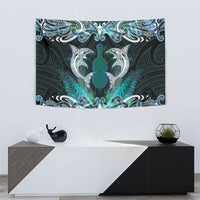 New Zealand Kotiate Weapon Tapestry Aotearoa Mango Paua Shell Maori Pattern