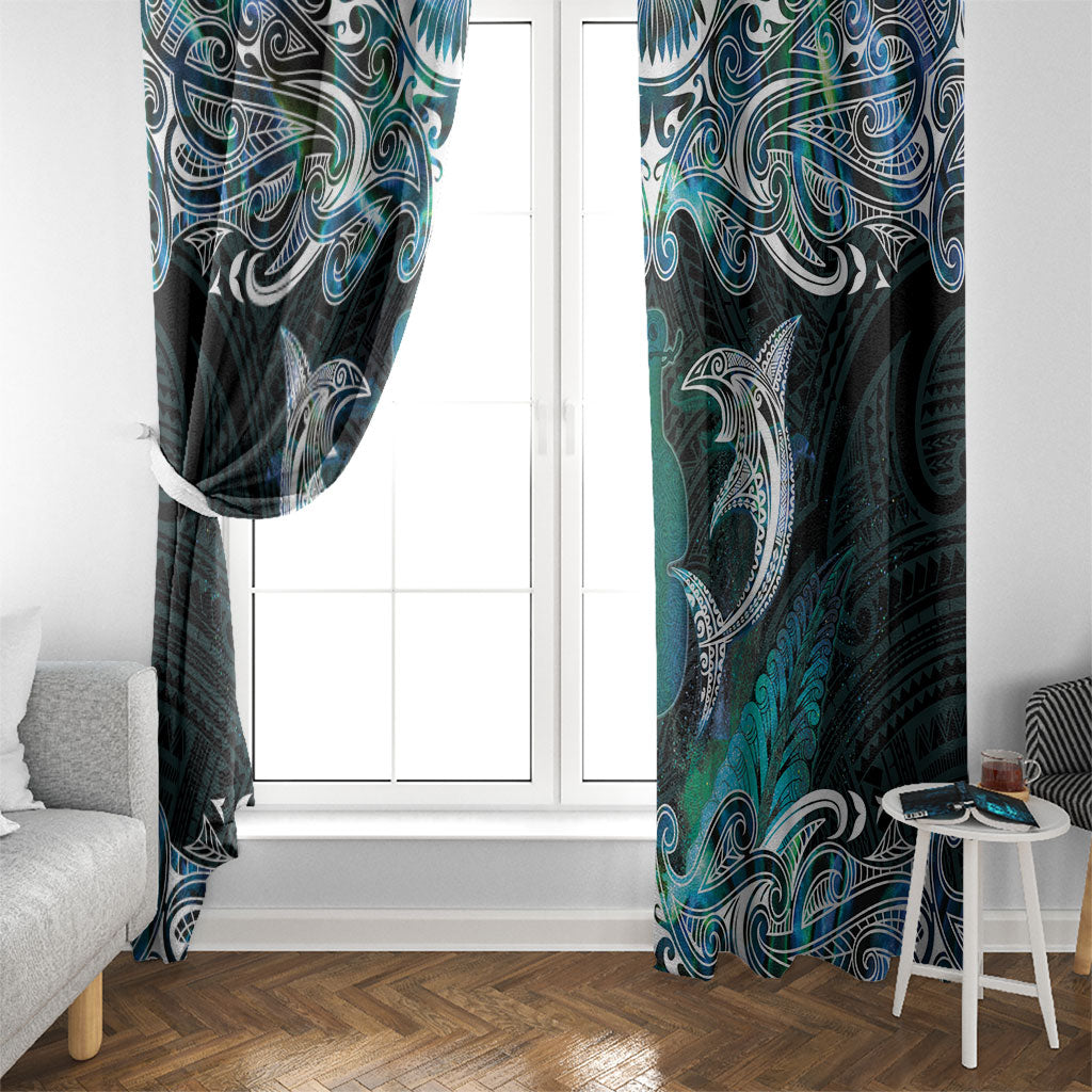New Zealand Kotiate Weapon Window Curtain Aotearoa Mango Paua Shell Maori Pattern
