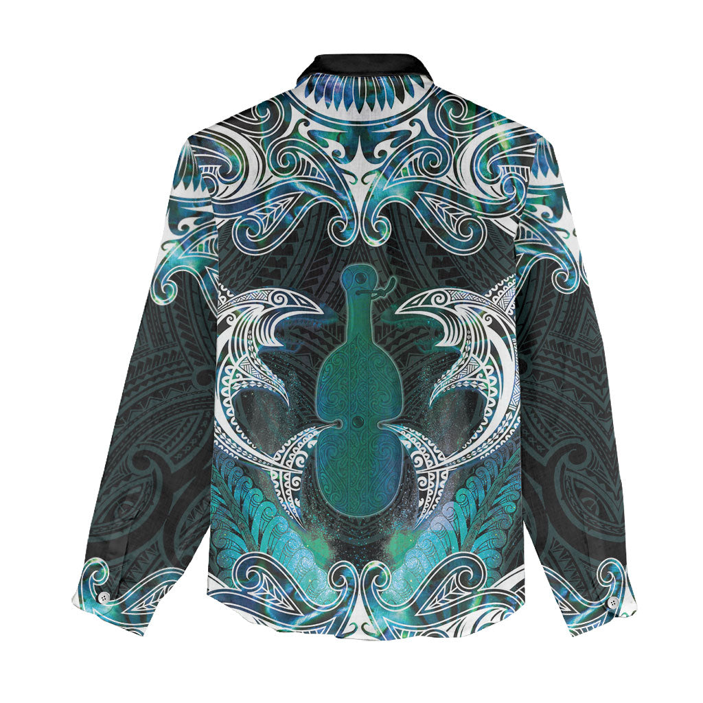 New Zealand Kotiate Weapon Women Casual Shirt Aotearoa Mango Paua Shell Maori Pattern