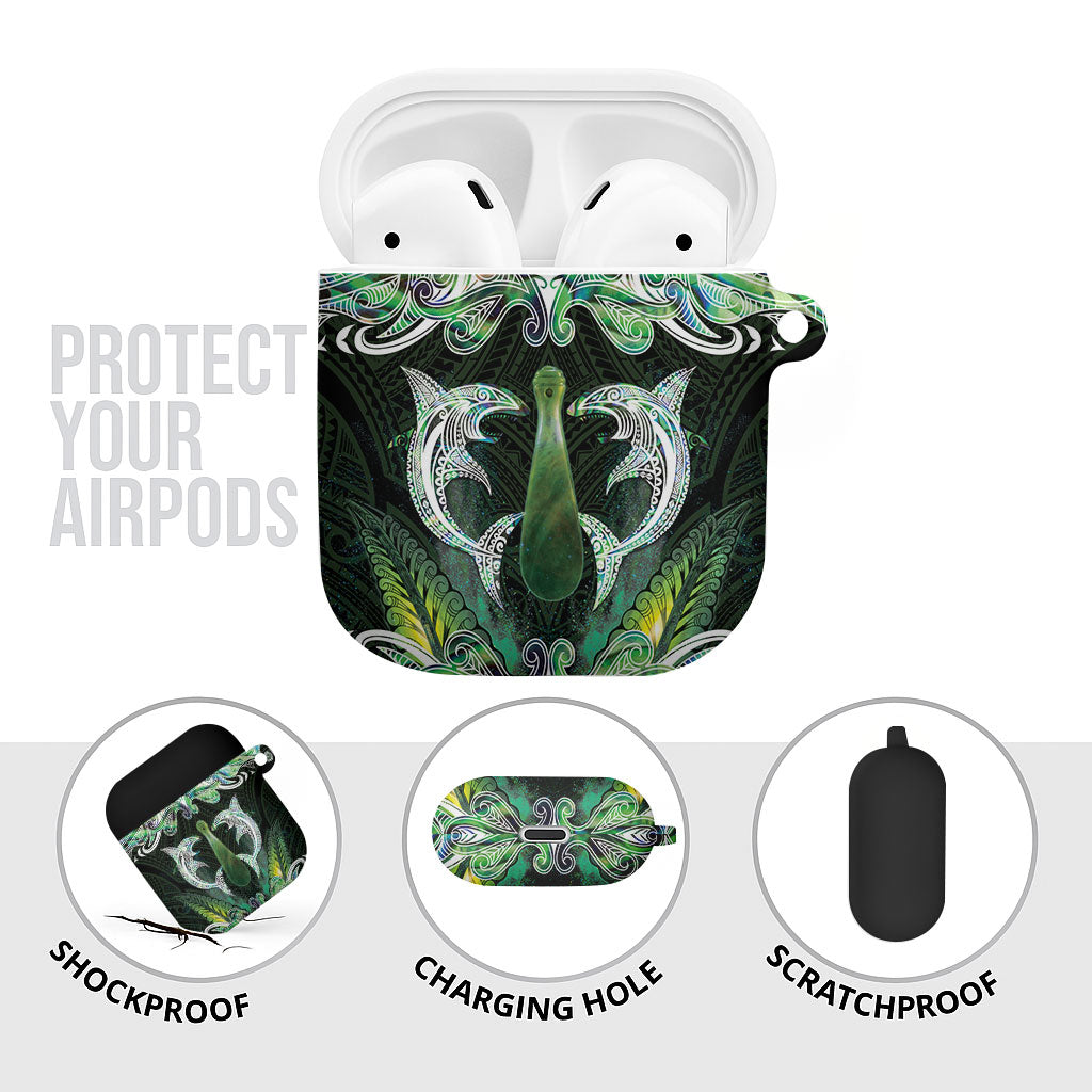 New Zealand Mere Pounamu Weapon AirPods Case Aotearoa Mango Paua Shell Maori Pattern