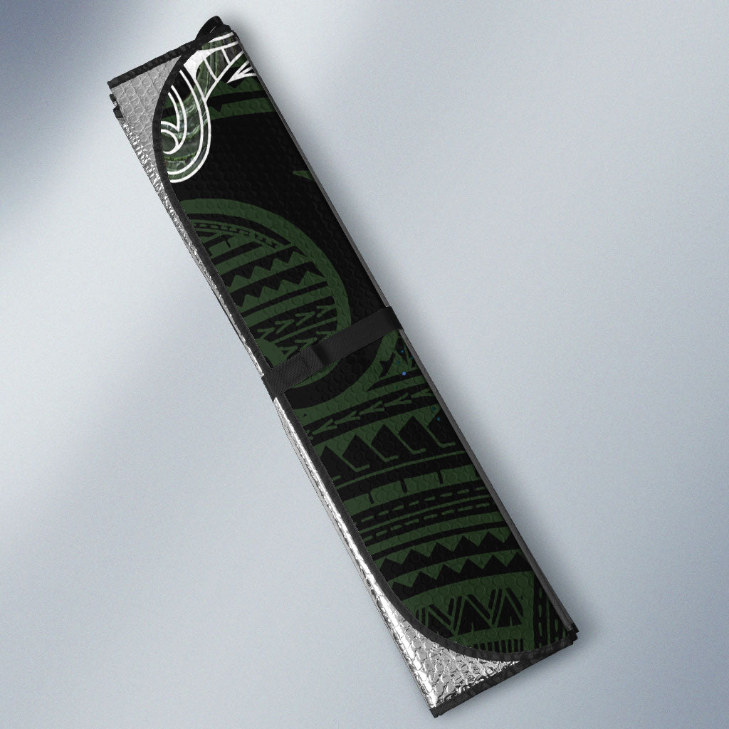 New Zealand Mere Pounamu Weapon Auto Sun Shade Aotearoa Mango Paua Shell Maori Pattern