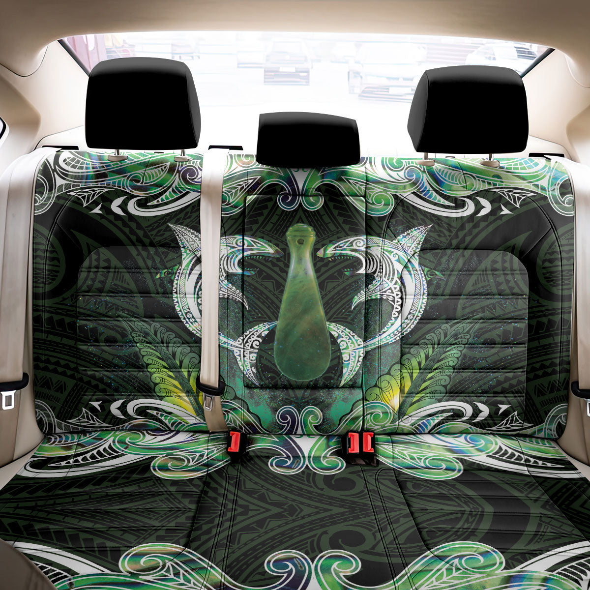 New Zealand Mere Pounamu Weapon Back Car Seat Cover Aotearoa Mango Paua Shell Maori Pattern
