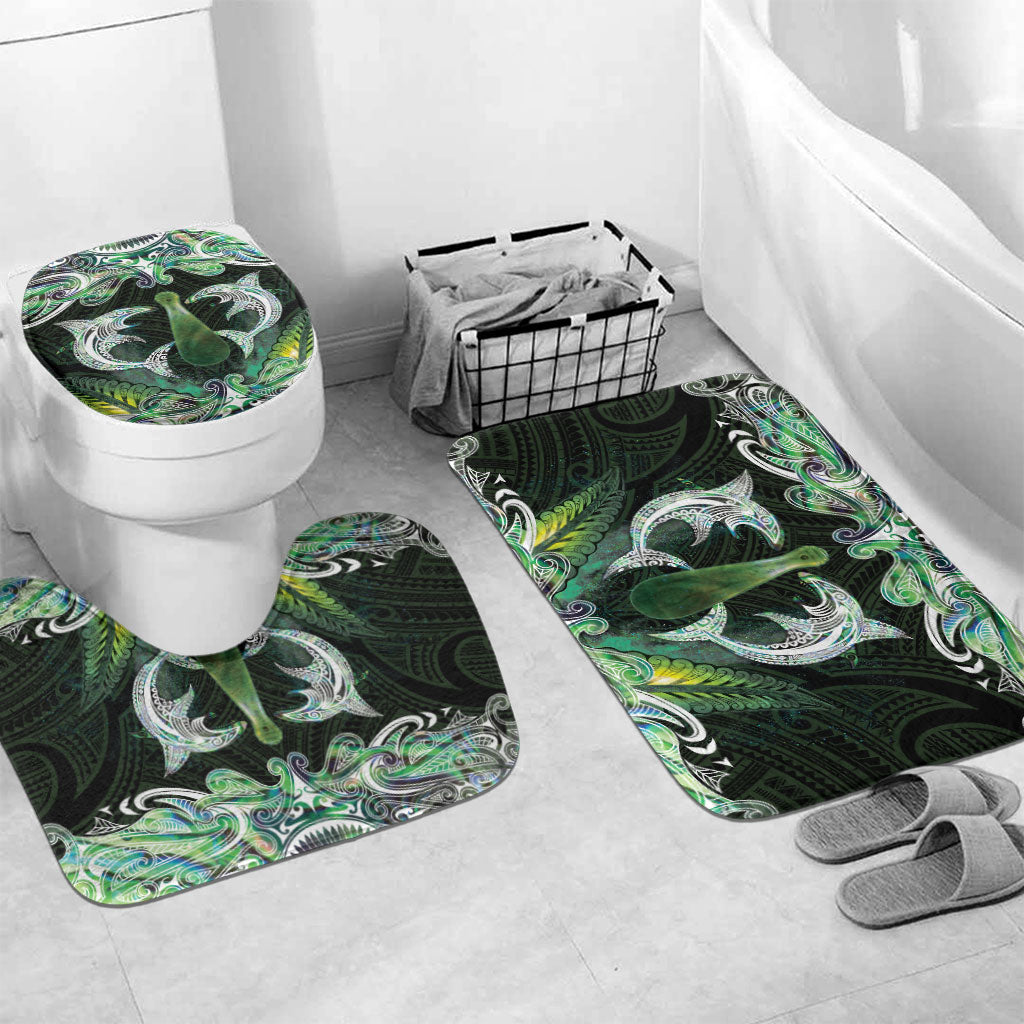 New Zealand Mere Pounamu Weapon Bathroom Set Aotearoa Mango Paua Shell Maori Pattern