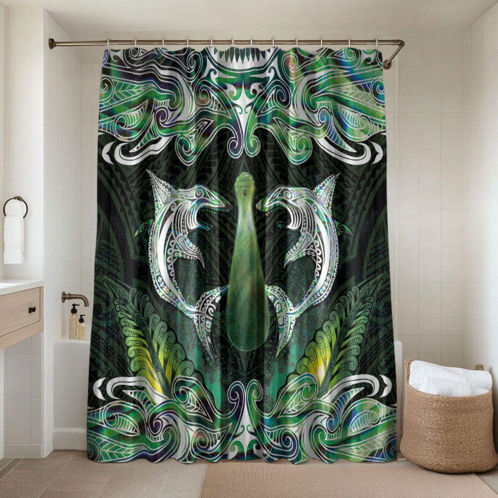 New Zealand Mere Pounamu Weapon Bathroom Set Aotearoa Mango Paua Shell Maori Pattern