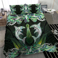 New Zealand Mere Pounamu Weapon Bedding Set Aotearoa Mango Paua Shell Maori Pattern