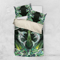 New Zealand Mere Pounamu Weapon Bedding Set Aotearoa Mango Paua Shell Maori Pattern