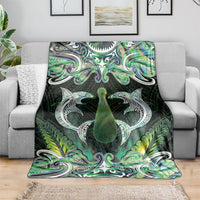 New Zealand Mere Pounamu Weapon Blanket Aotearoa Mango Paua Shell Maori Pattern