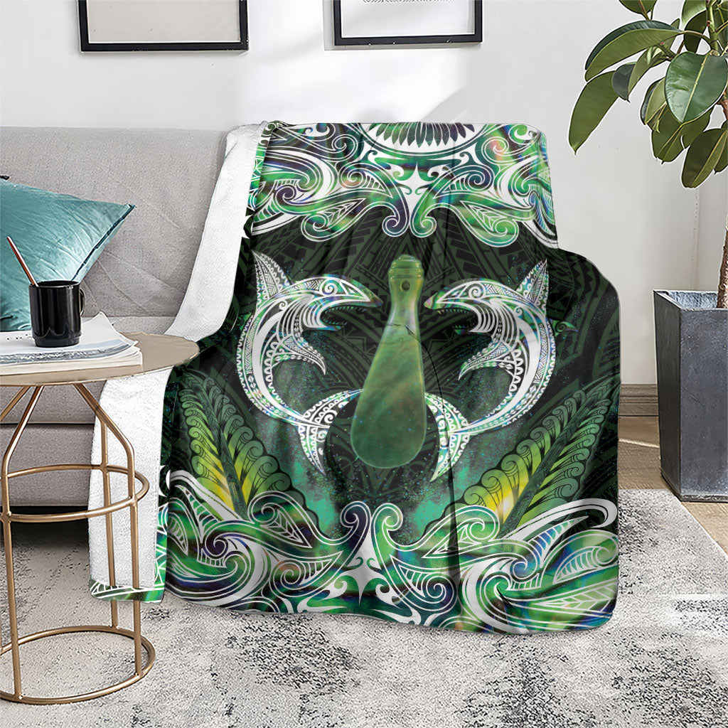 New Zealand Mere Pounamu Weapon Blanket Aotearoa Mango Paua Shell Maori Pattern
