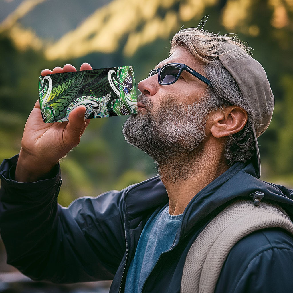 New Zealand Mere Pounamu Weapon 4 in 1 Can Cooler Tumbler Aotearoa Mango Paua Shell Maori Pattern