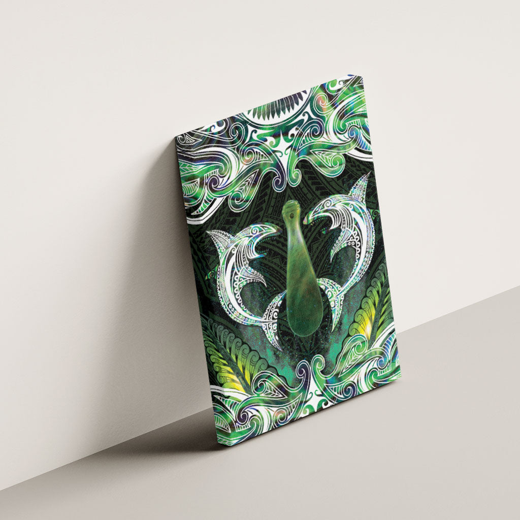 New Zealand Mere Pounamu Weapon Canvas Wall Art Aotearoa Mango Paua Shell Maori Pattern