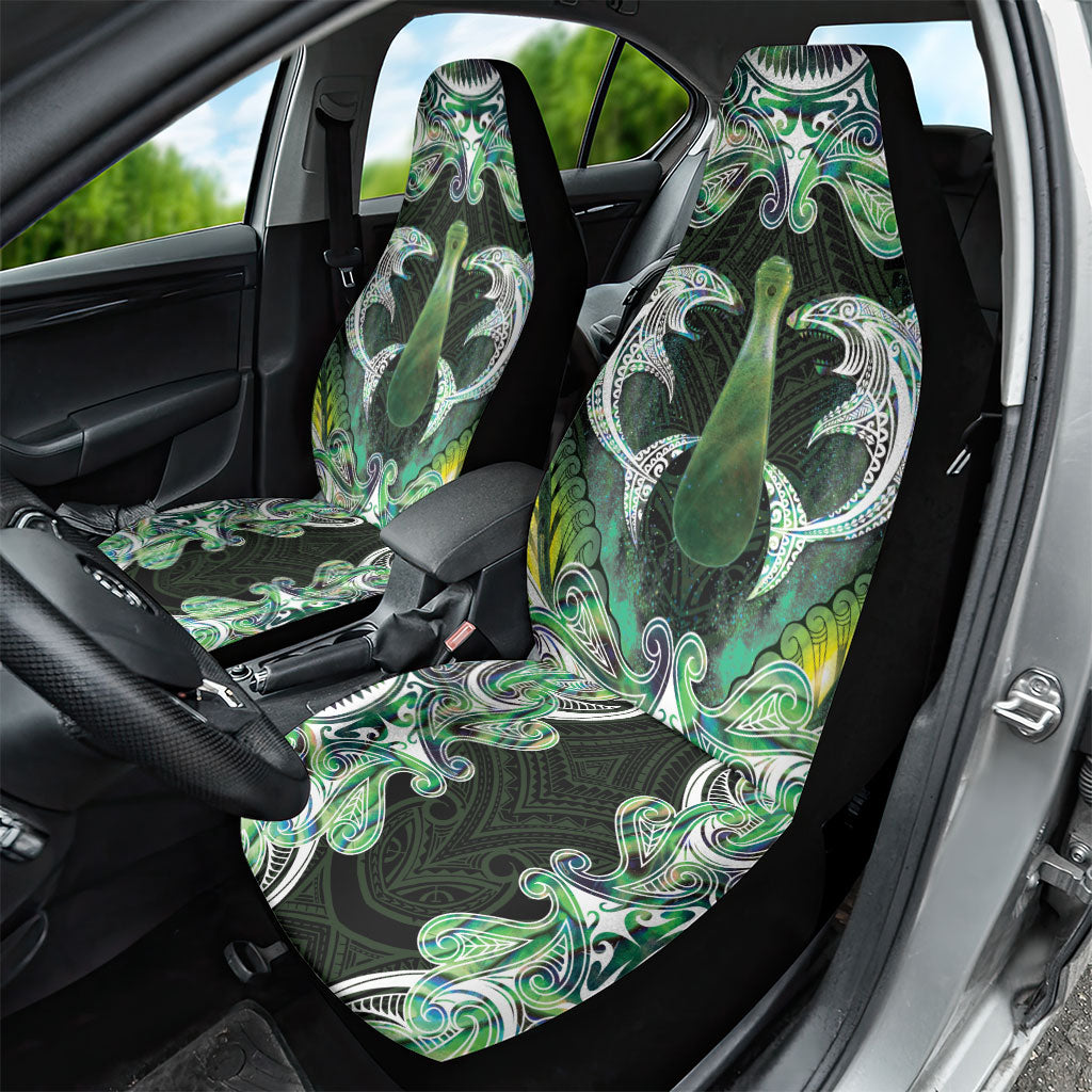 New Zealand Mere Pounamu Weapon Car Seat Cover Aotearoa Mango Paua Shell Maori Pattern