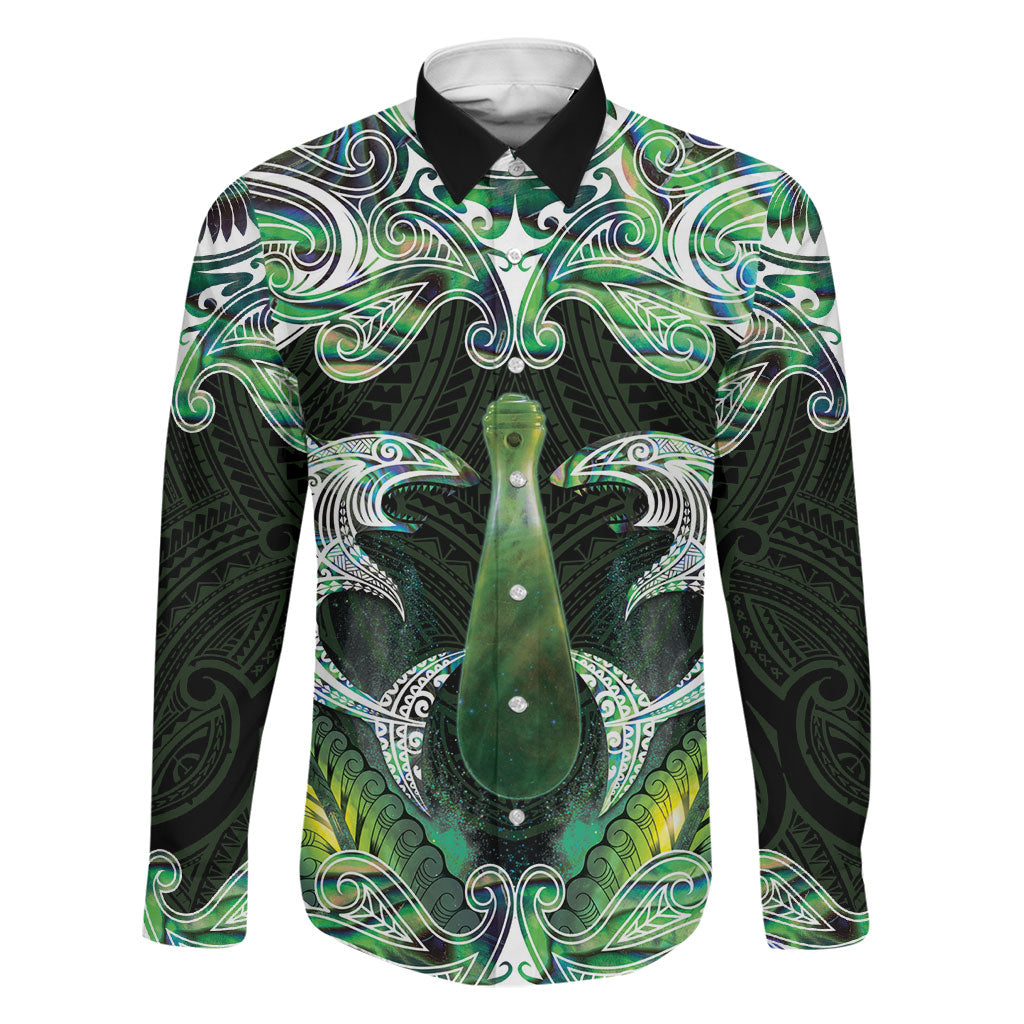 New Zealand Mere Pounamu Weapon Family Matching Mermaid Dress and Hawaiian Shirt Aotearoa Mango Paua Shell Maori Pattern