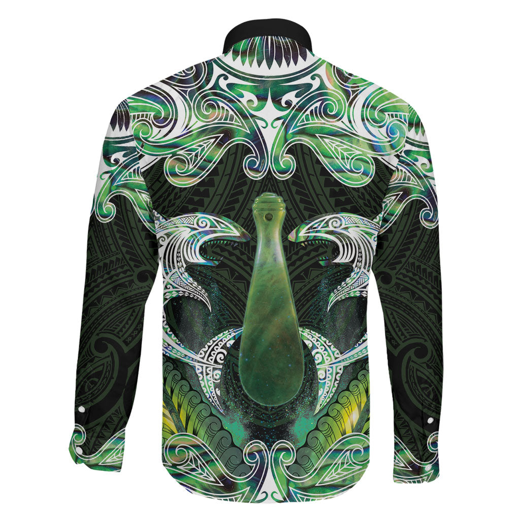 New Zealand Mere Pounamu Weapon Family Matching Short Sleeve Bodycon Dress and Hawaiian Shirt Aotearoa Mango Paua Shell Maori Pattern
