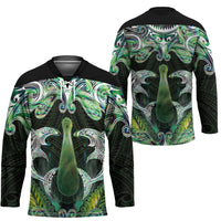 New Zealand Mere Pounamu Weapon Hockey Jersey Aotearoa Mango Paua Shell Maori Pattern