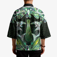 New Zealand Mere Pounamu Weapon Kimono Aotearoa Mango Paua Shell Maori Pattern