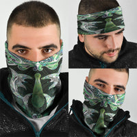 New Zealand Mere Pounamu Weapon Neck Gaiter Aotearoa Mango Paua Shell Maori Pattern