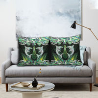 New Zealand Mere Pounamu Weapon Pillow Cover Aotearoa Mango Paua Shell Maori Pattern