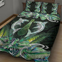 New Zealand Mere Pounamu Weapon Quilt Bed Set Aotearoa Mango Paua Shell Maori Pattern