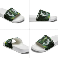 New Zealand Mere Pounamu Weapon Slide Sandals Aotearoa Mango Paua Shell Maori Pattern