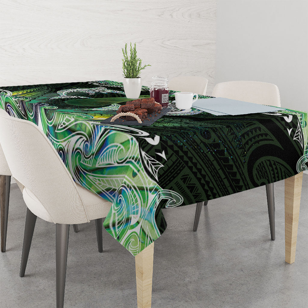 New Zealand Mere Pounamu Weapon Tablecloth Aotearoa Mango Paua Shell Maori Pattern