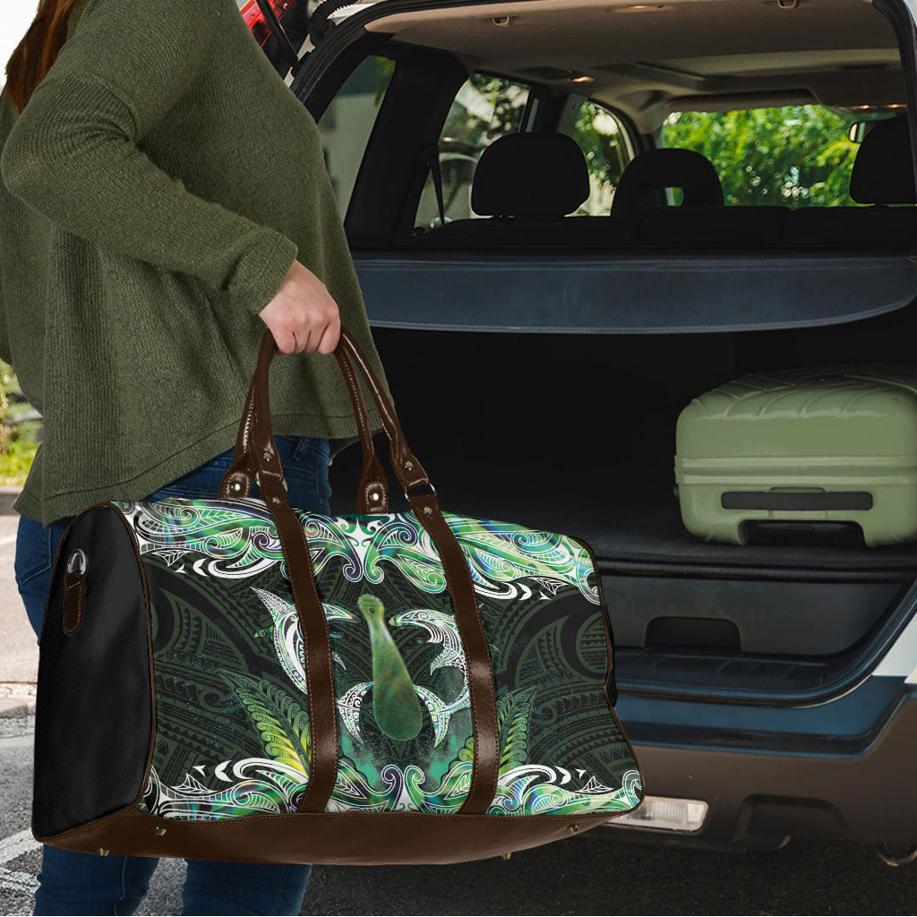 New Zealand Mere Pounamu Weapon Travel Bag Aotearoa Mango Paua Shell Maori Pattern